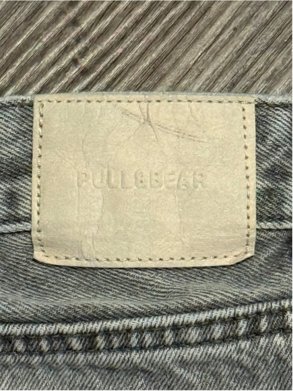 Pull & Bear Women's Acid Wash Gray Straight Leg Raw Hem High Rise Sz 2 - Picture 10 of 10